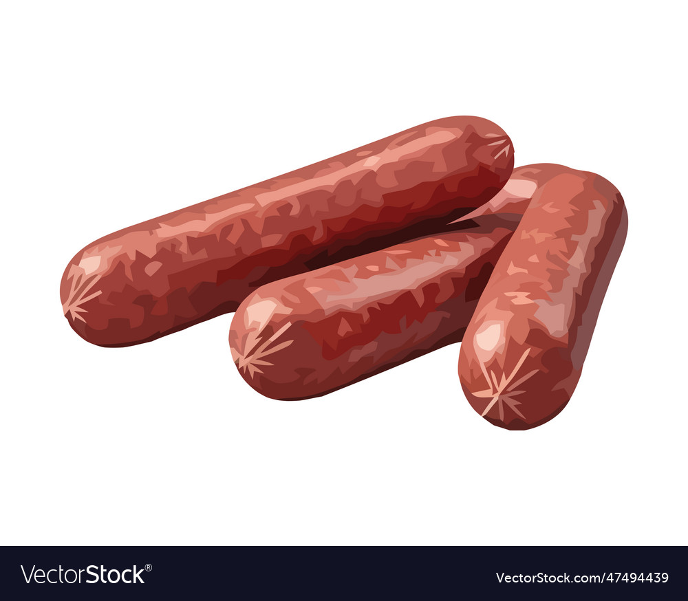 Grilled sausage pork and beef lunch meal Vector Image
