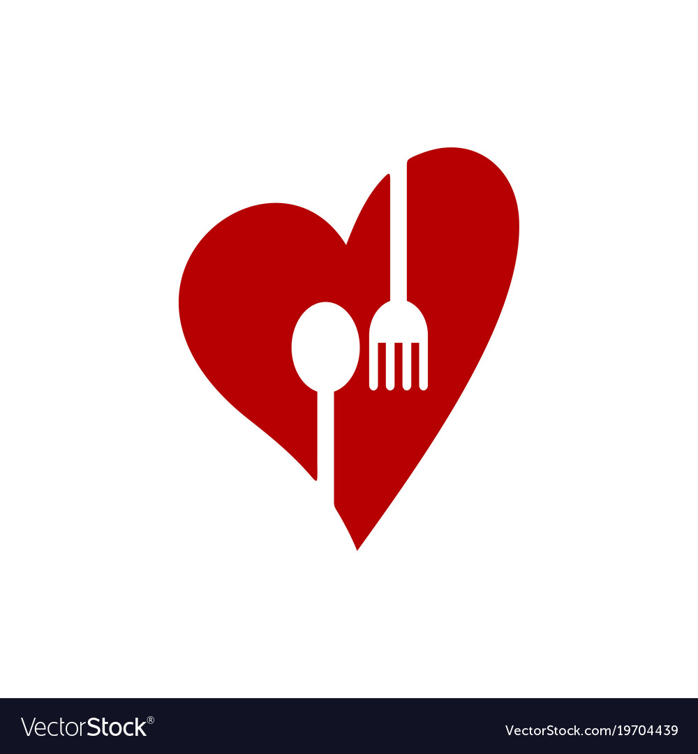 love restaurant application theme logo template vector image
