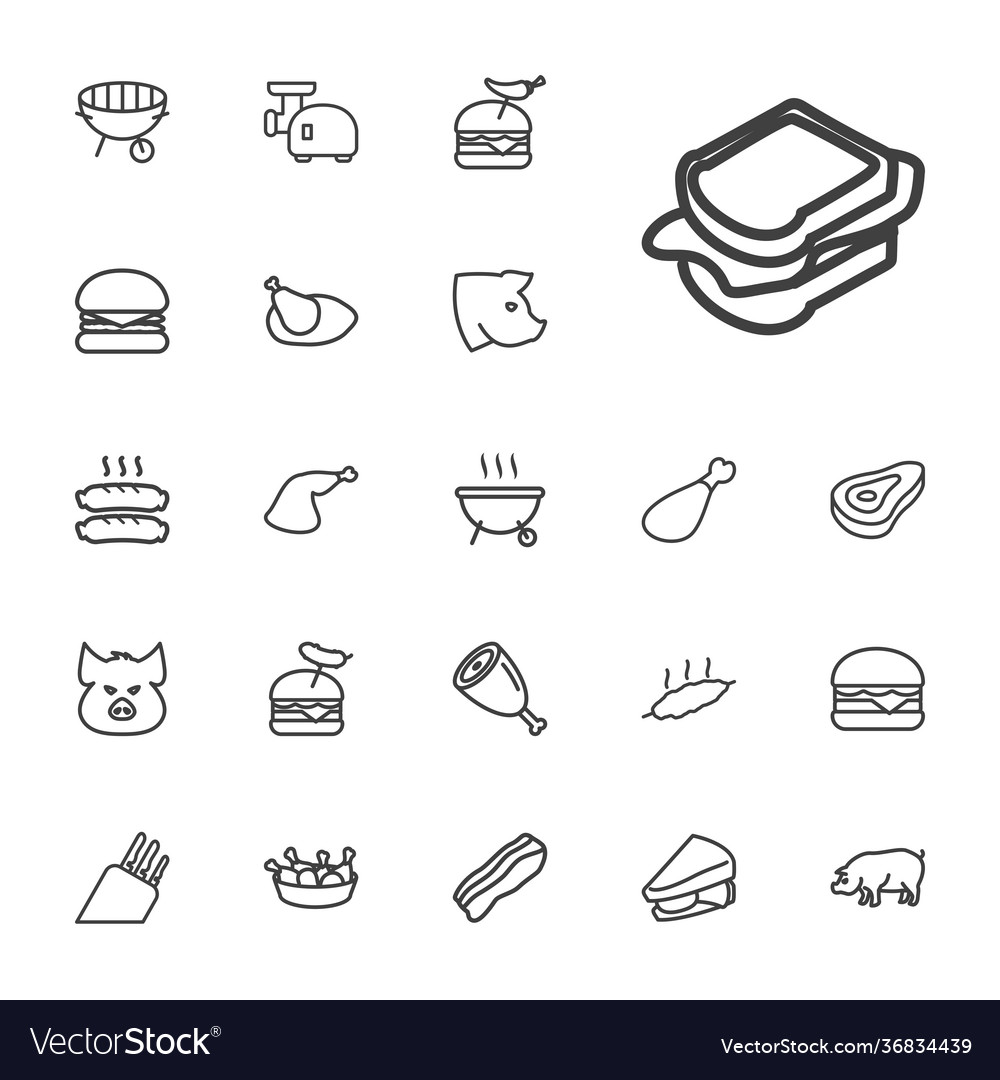 Meat icons Royalty Free Vector Image - VectorStock