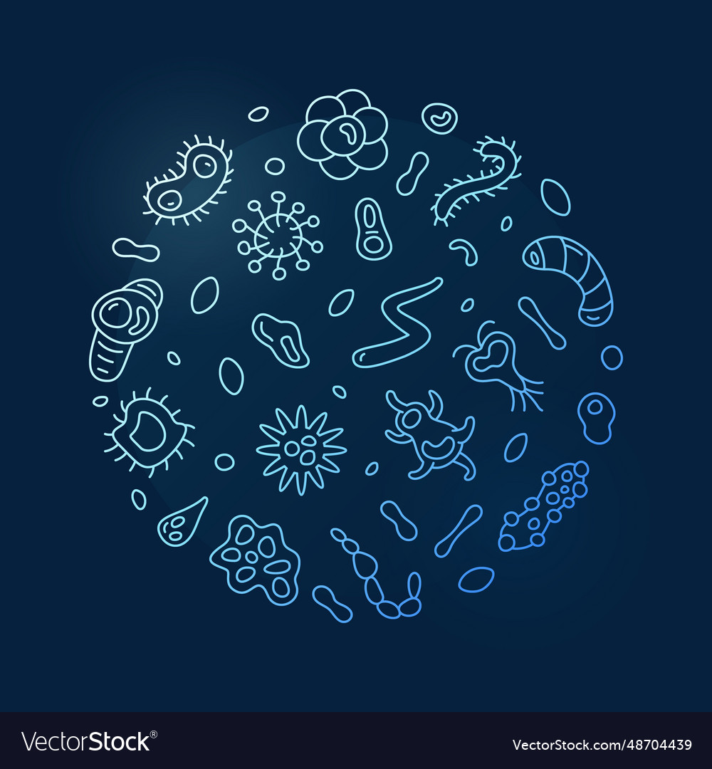 Microorganisms micro organisms concept linear