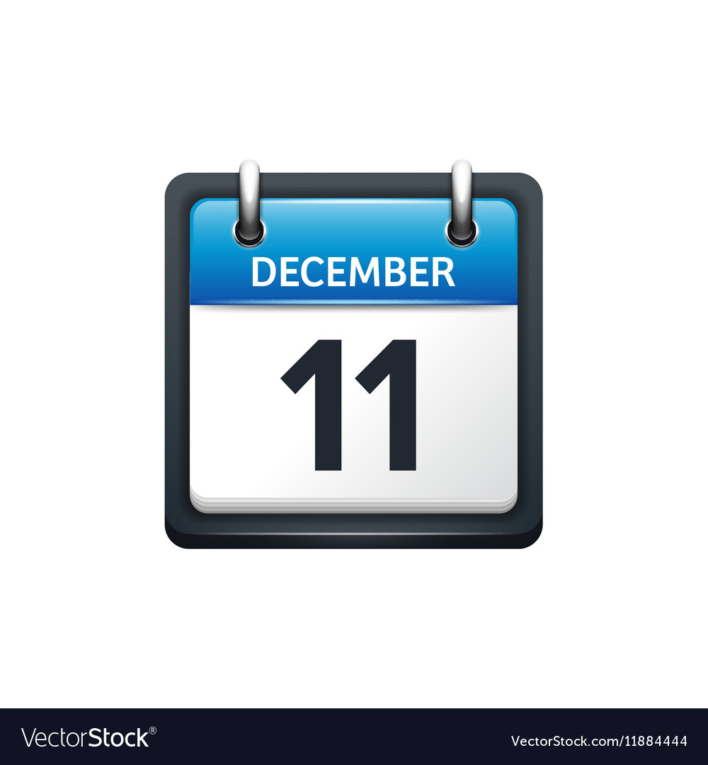 December 11 calendar icon Royalty Free Vector Image