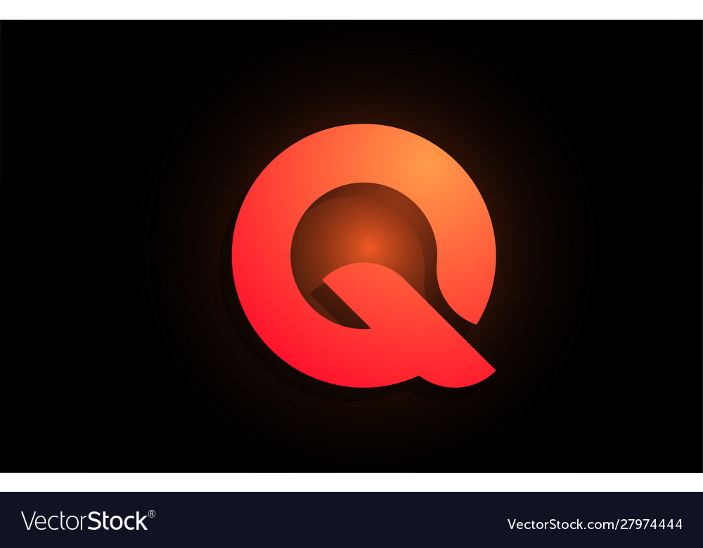 Q Orange Black Logo Letter Alphabet For Company Vector Image