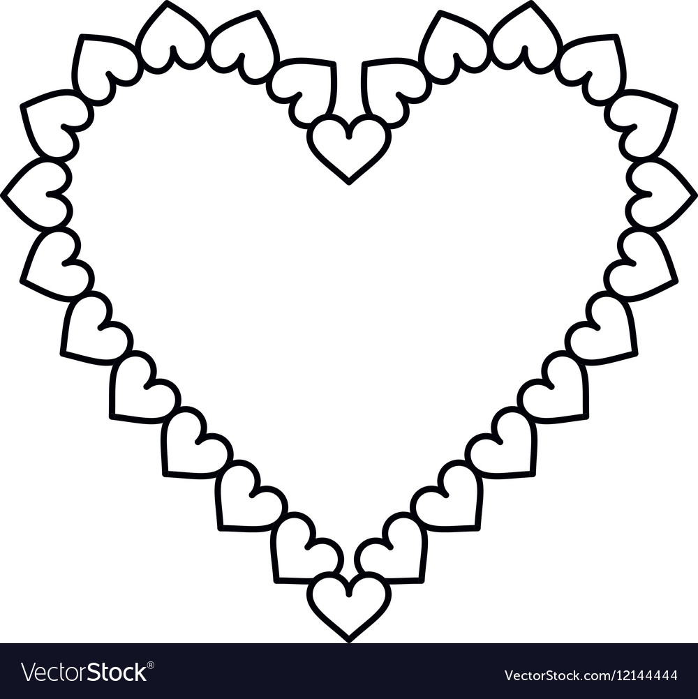 Valentine day heart decorative outline