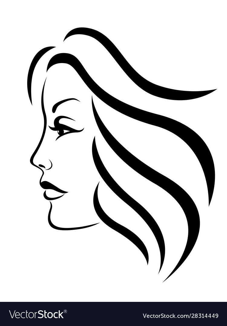 Abstract face charming woman Royalty Free Vector Image