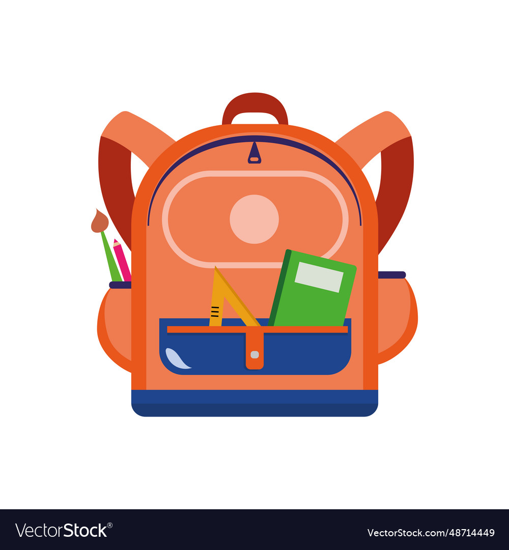 Back to school bag and book Royalty Free Vector Image