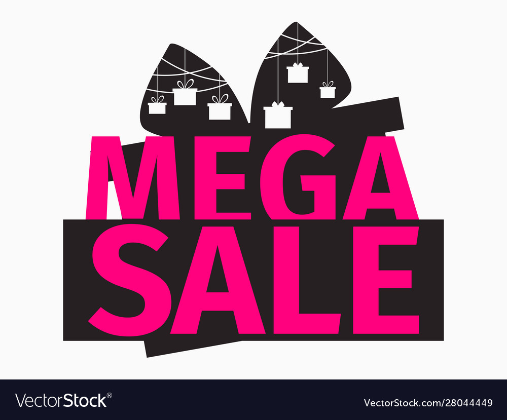 Black friday mega sale banner with gift box