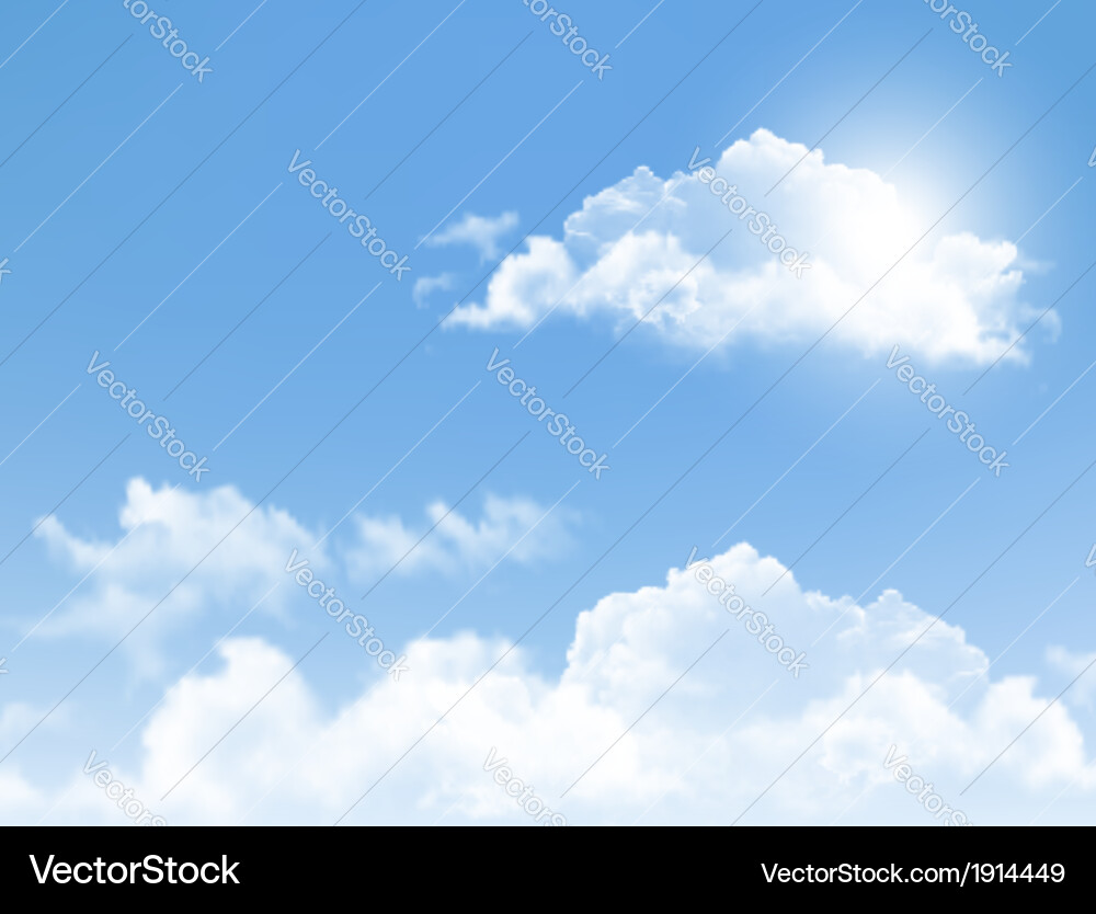 Blue sky with clouds background Royalty Free Vector Image