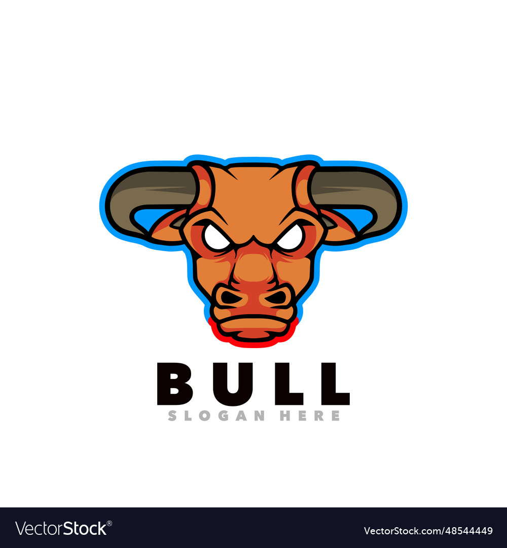 Bull head logo Royalty Free Vector Image - VectorStock