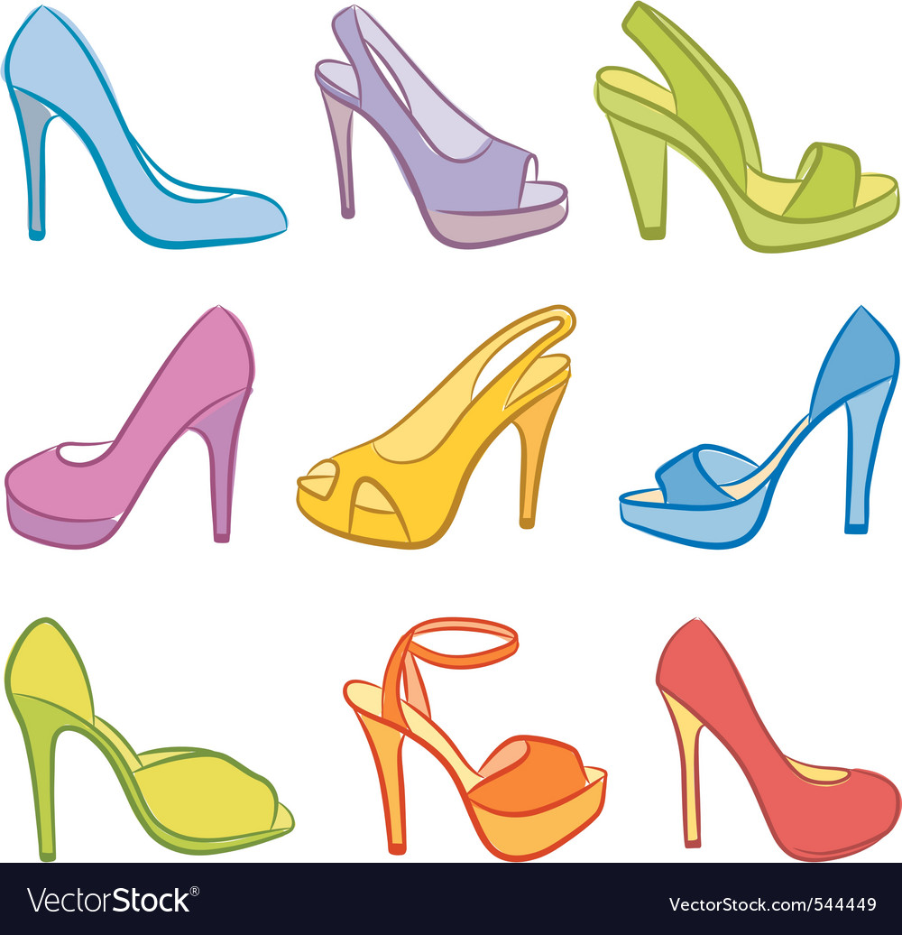 Colorful shoes Royalty Free Vector Image - VectorStock