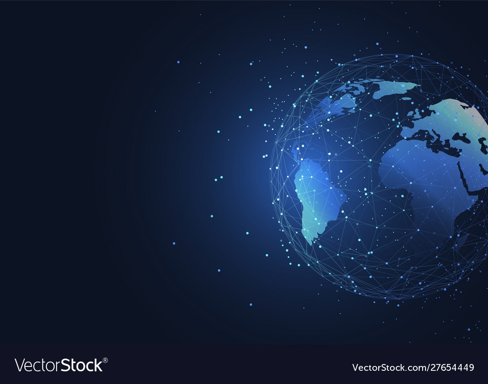 Global network connection world map point Vector Image