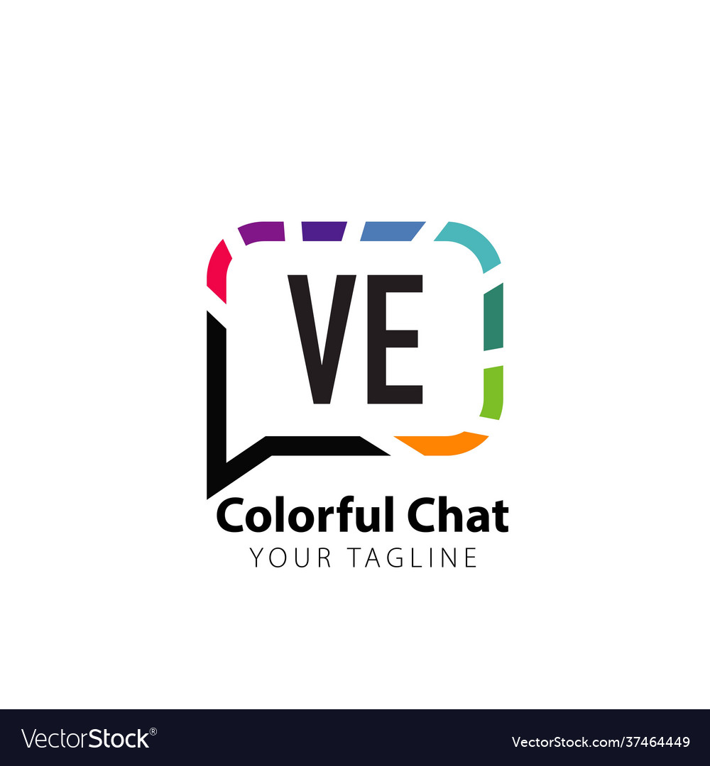 Initial letter colorful chat creative logo