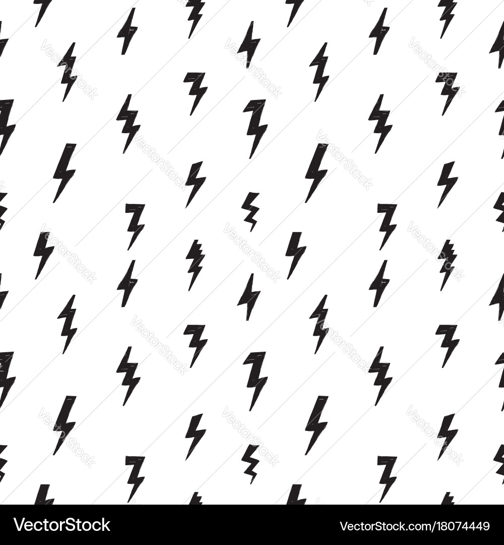 Lightning bolt seamless pattern grunge strike Vector Image