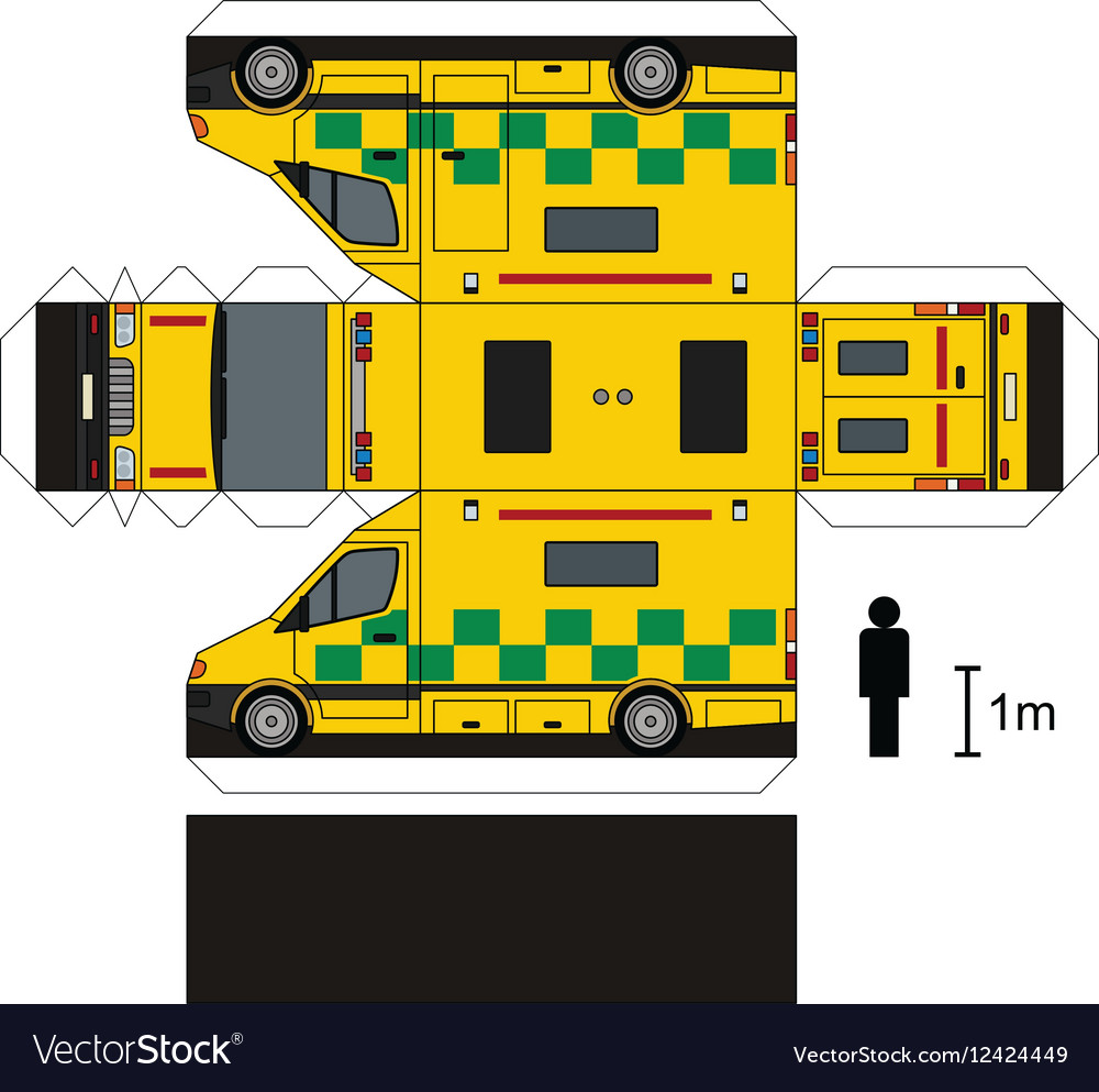 paper-model-an-ambulance-royalty-free-vector-image