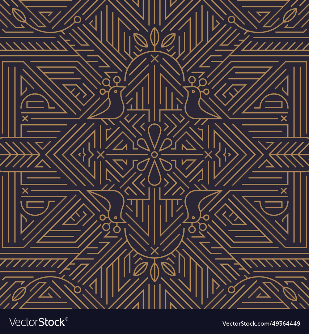 Seamless art deco pattern geometric line Vector Image