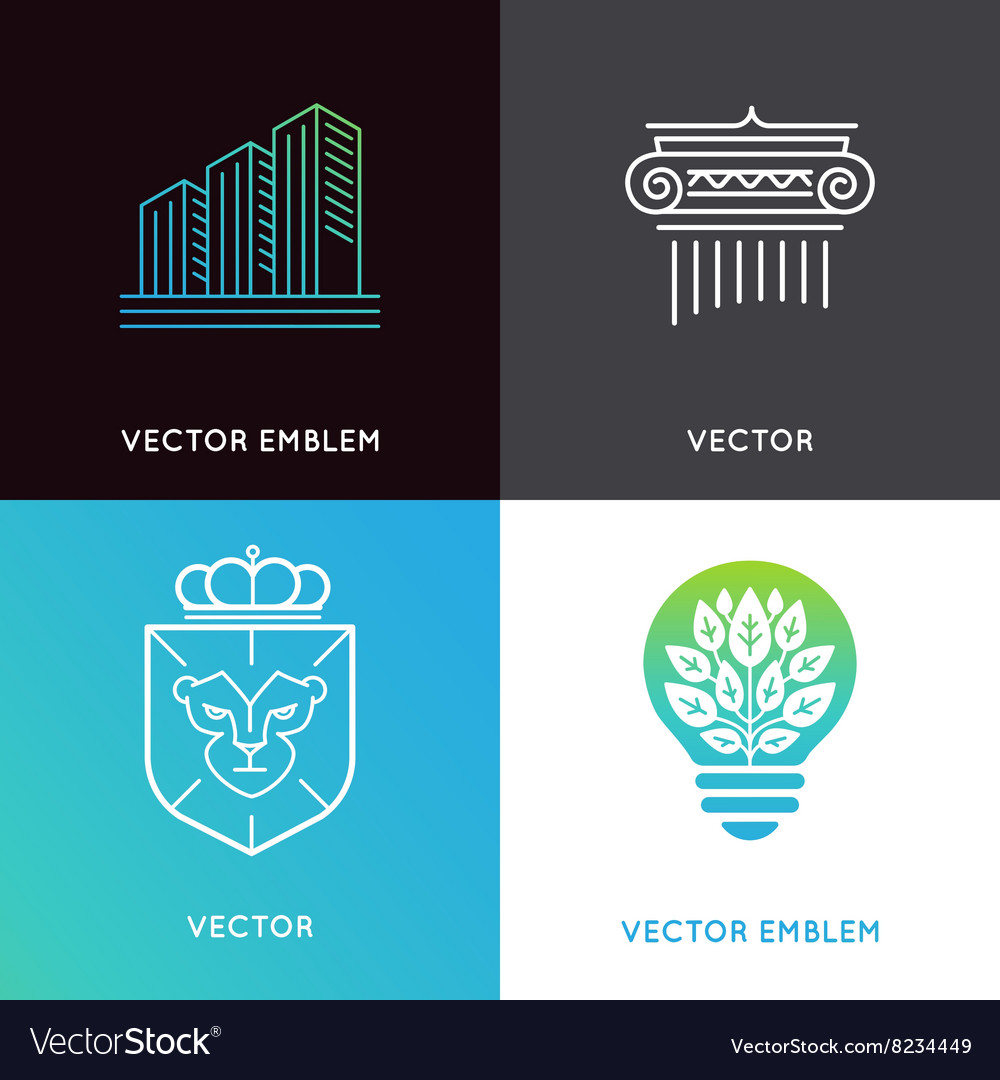Set of logo design templates and emblems