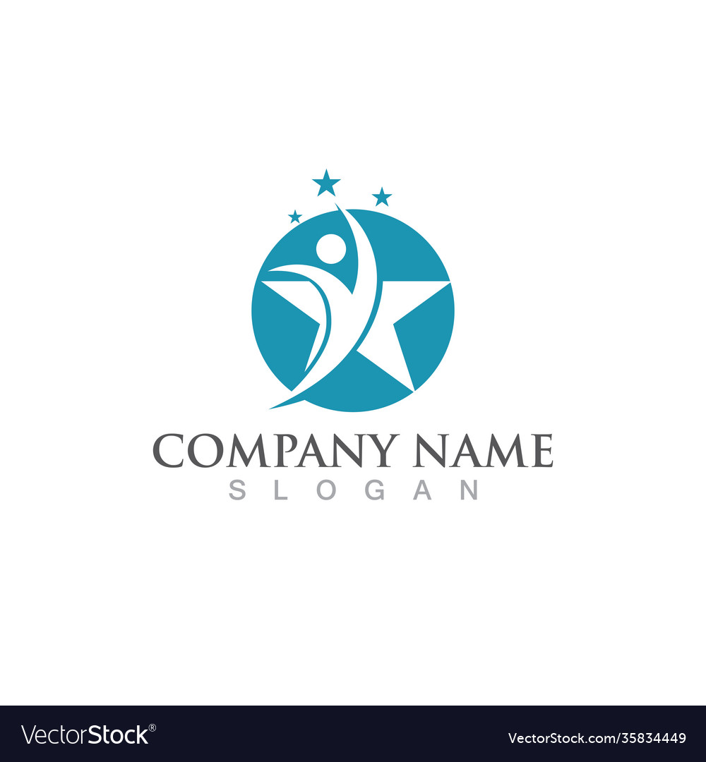 Success star people logo image Royalty Free Vector Image