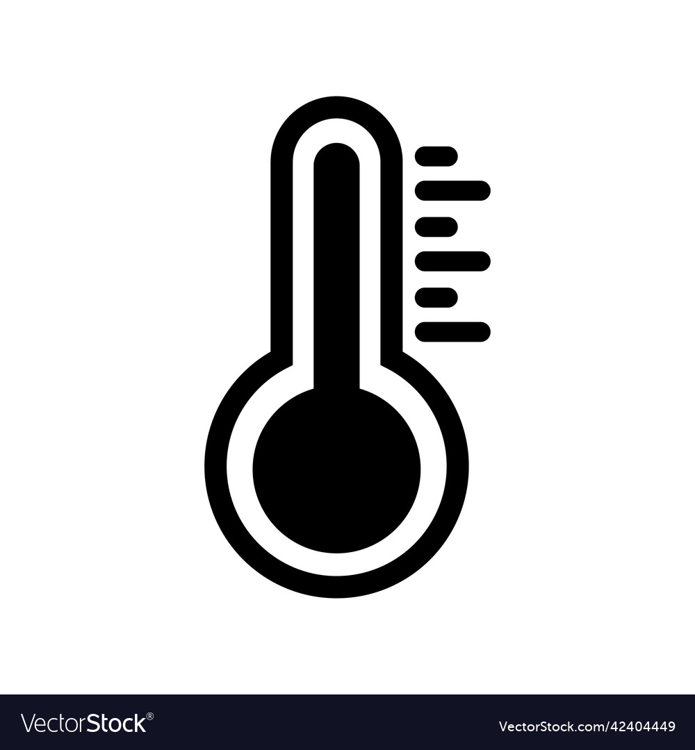 Thermometer silhouette icon of temperature Vector Image