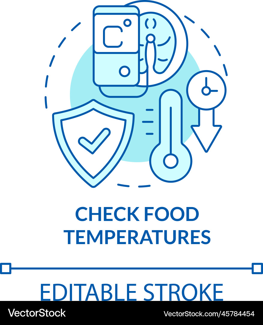 Check food temperatures turquoise concept icon Vector Image