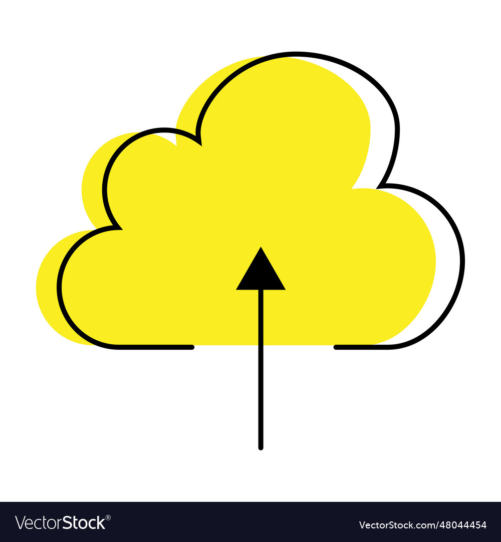 Colorful upload cloud icon