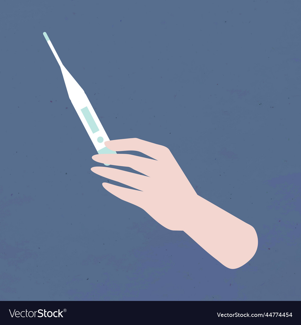 Digital thermometer measuring fever for covid 19 vector image