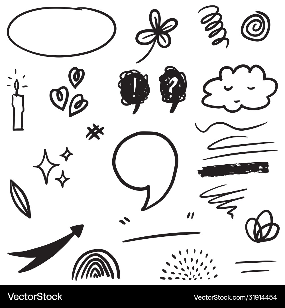 Hand drawn set elements for concept design Vector Image