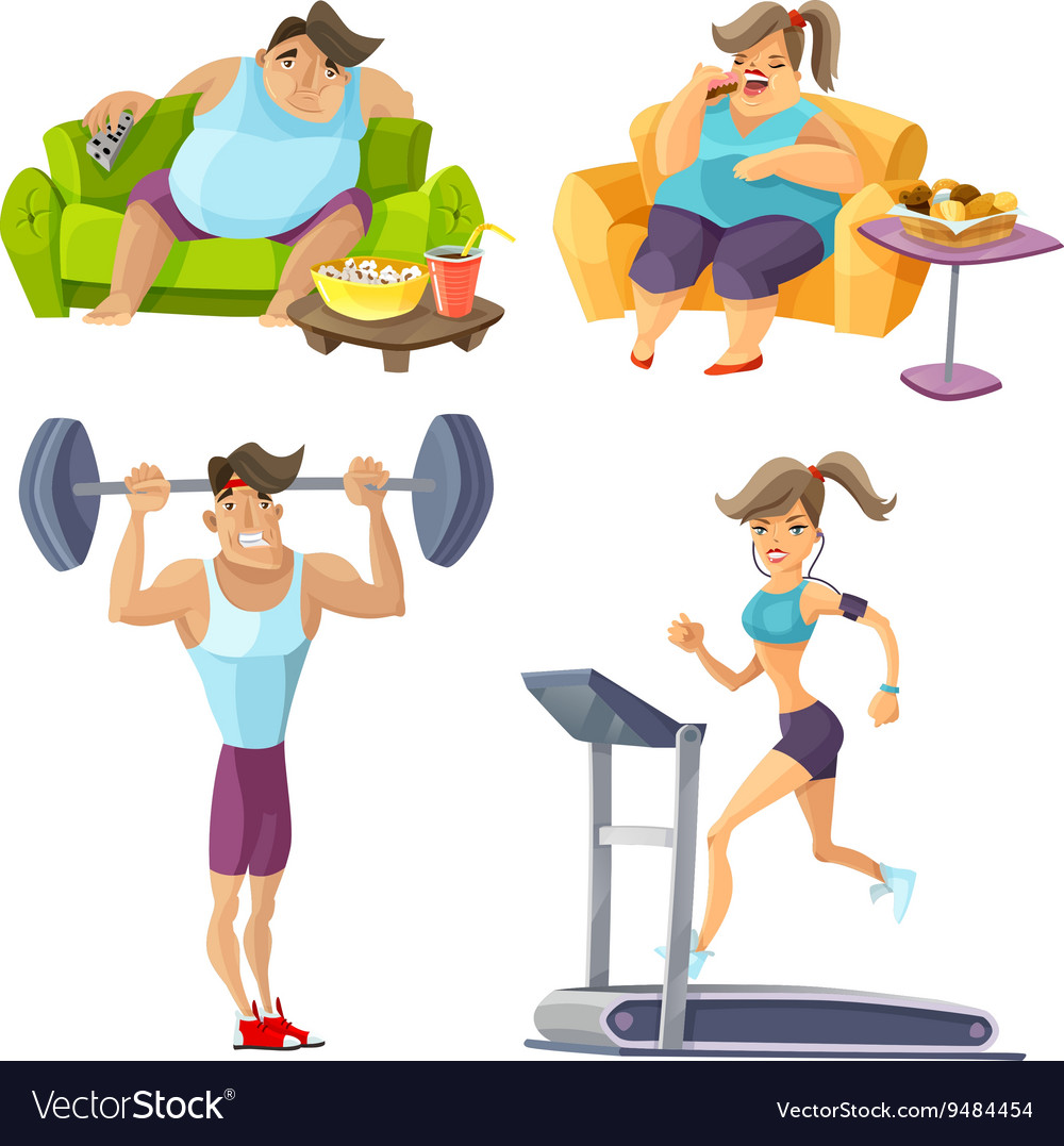 Obesity And Health Set Royalty Free Vector Image