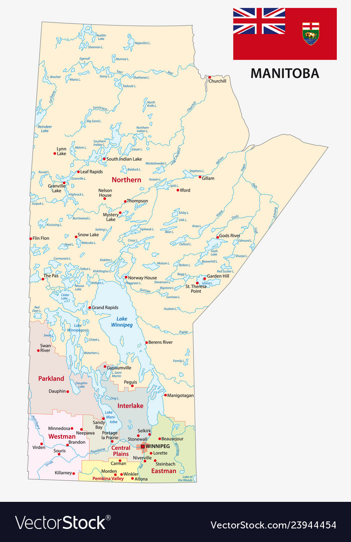 Province manitoba administrative and political map