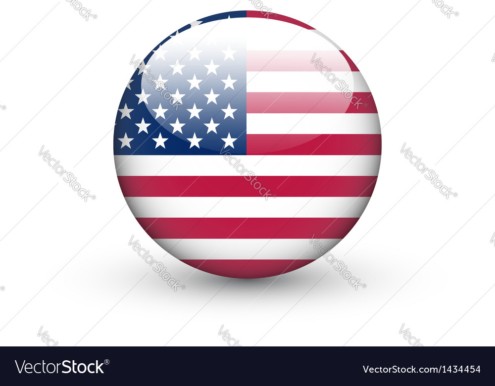 Round Icon With National Flag Of The Usa Vector Image