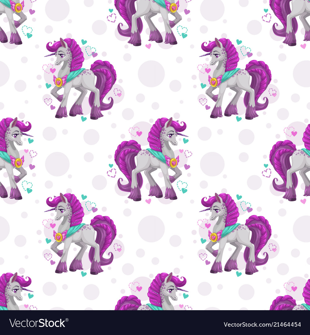 Seamless pattern with cute cartoon pretty fantasy vector image Seamless pattern with cute cartoon pretty fantasy