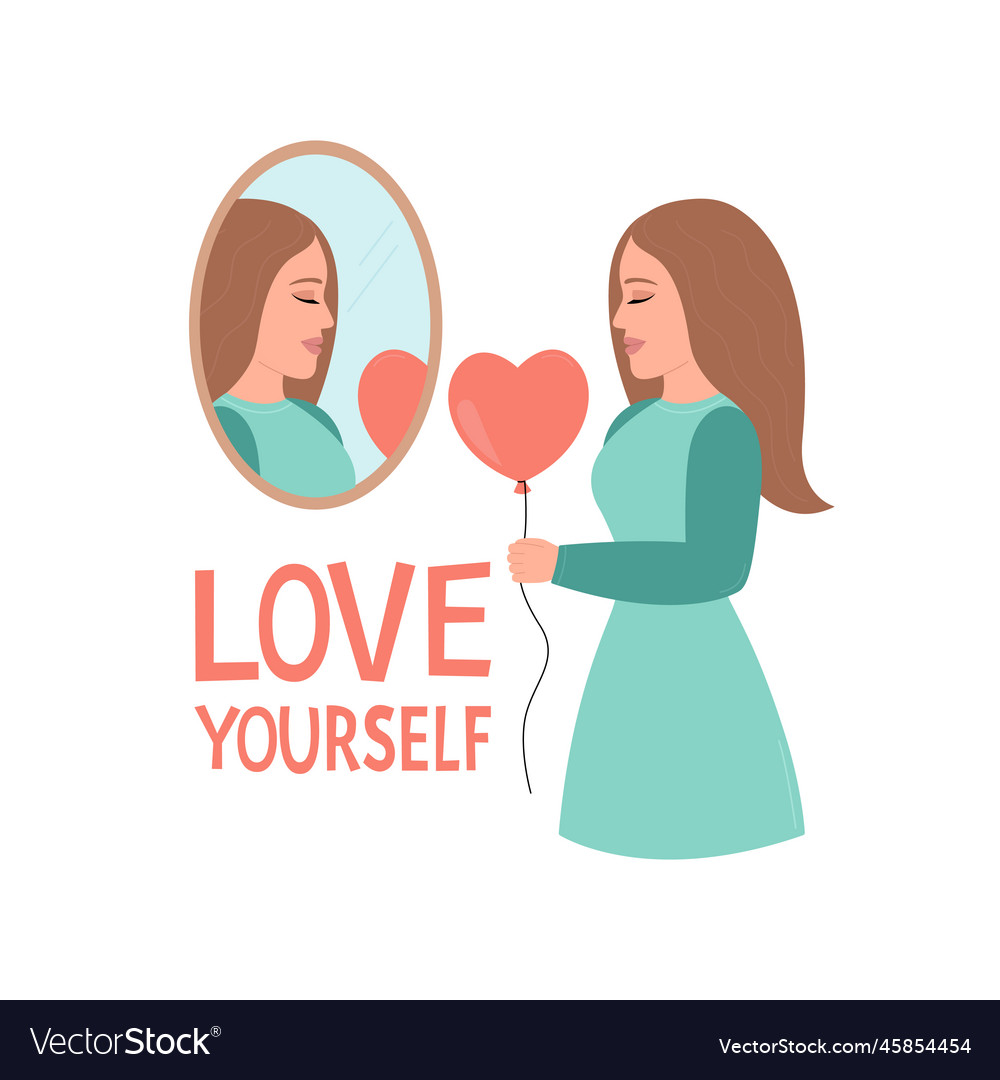 Self love love yourself concept young woman Vector Image