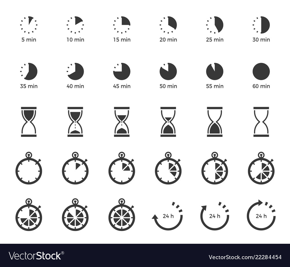 Timer and sand clock icon for use as cooking