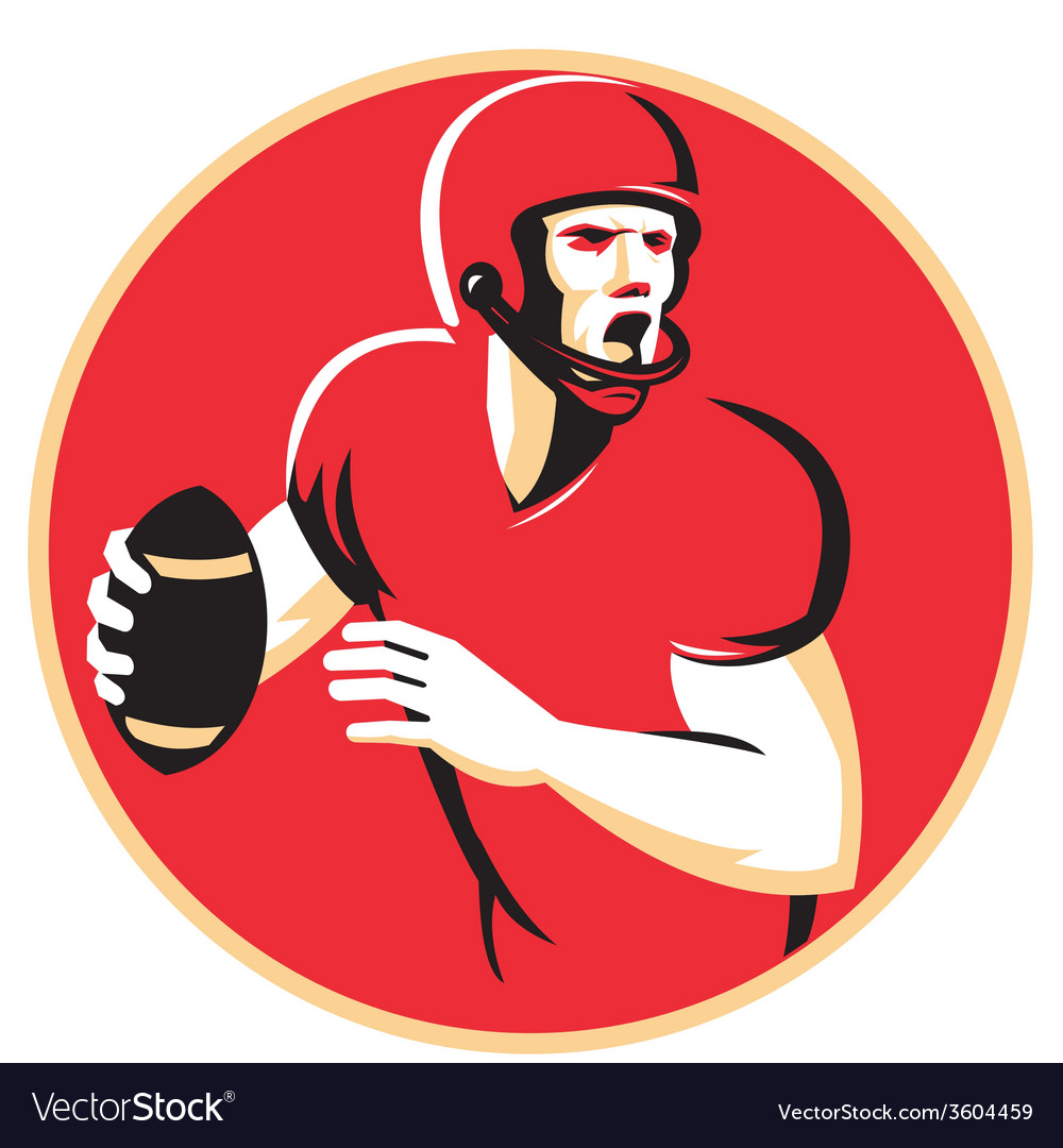 American quarterback football player passing Vector Image