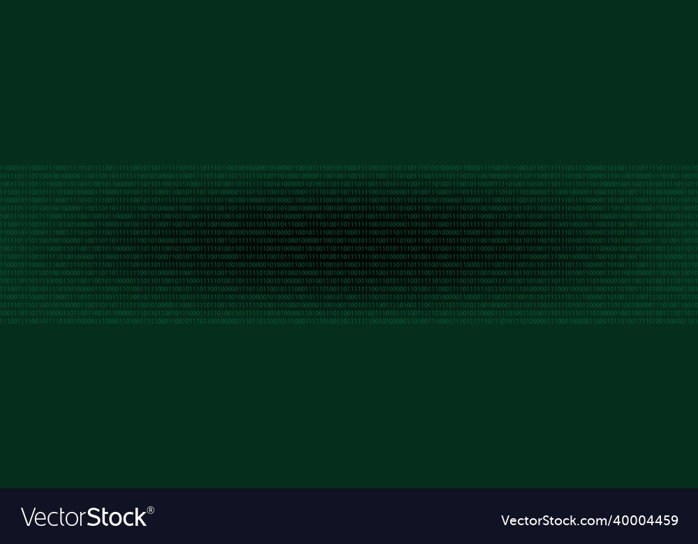 Binary code background green black computer Vector Image