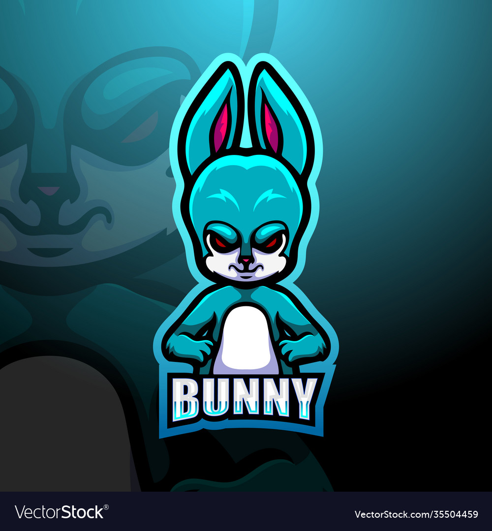 Bunny mascot esport logo de Royalty Free Vector Image