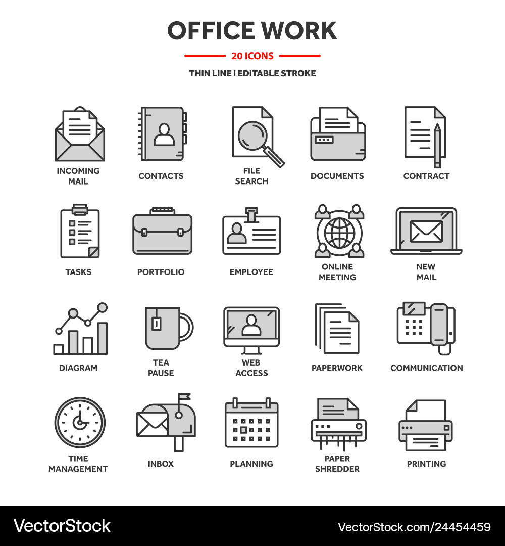 Business and office work documents paperwork Vector Image