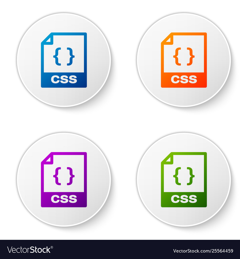 Color css file document icon download button vector image Color css file document icon download button