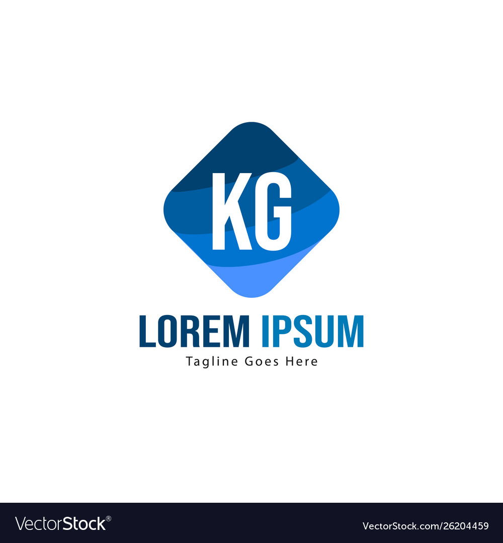 Initial kg logo template with modern frame