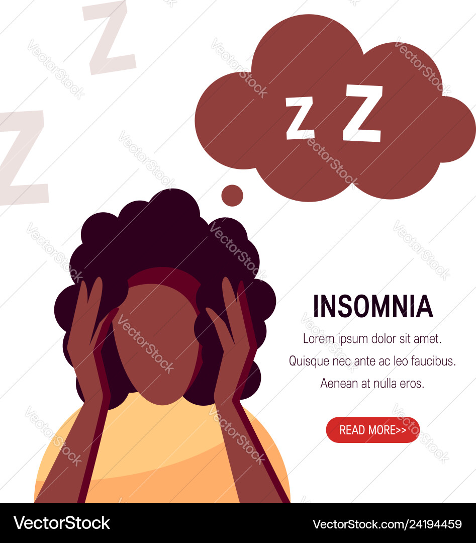 Insomnia Concept In Simple Flat Style Royalty Free Vector
