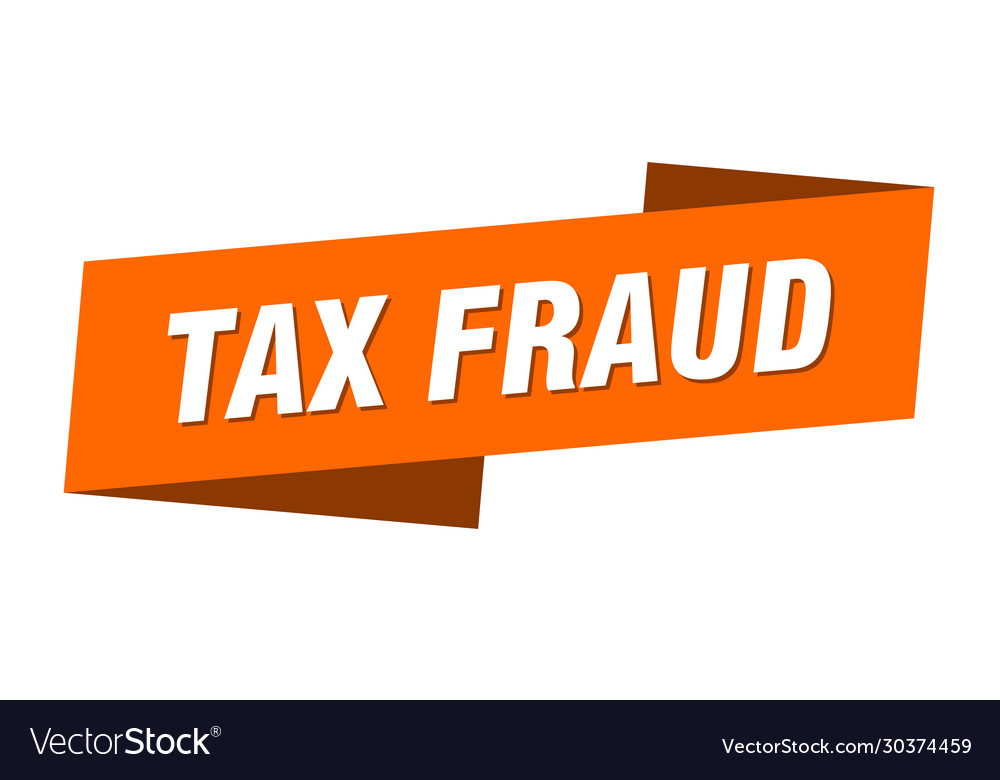 Tax fraud banner template ribbon label