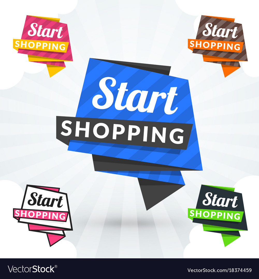 Web shopping and retail banner colorful design