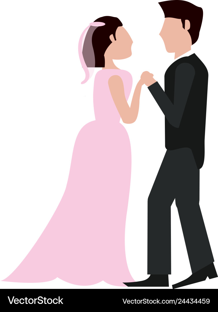 Wedding couple dancing Royalty Free Vector Image