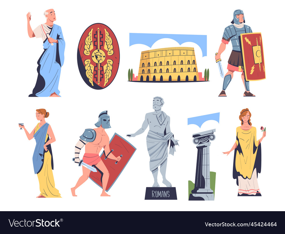 Ancient rome citizens in traditional clothing