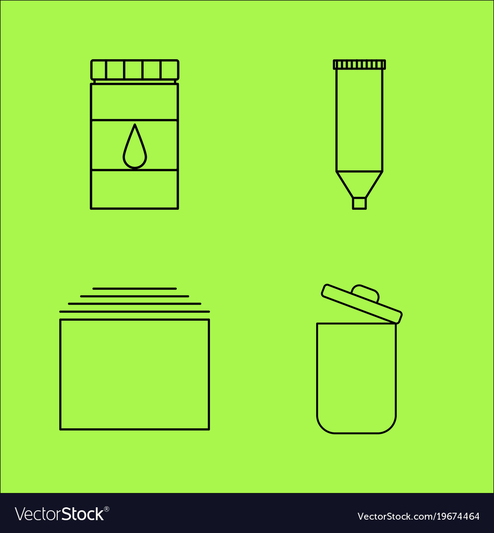 Design elements simple linear outline icon set