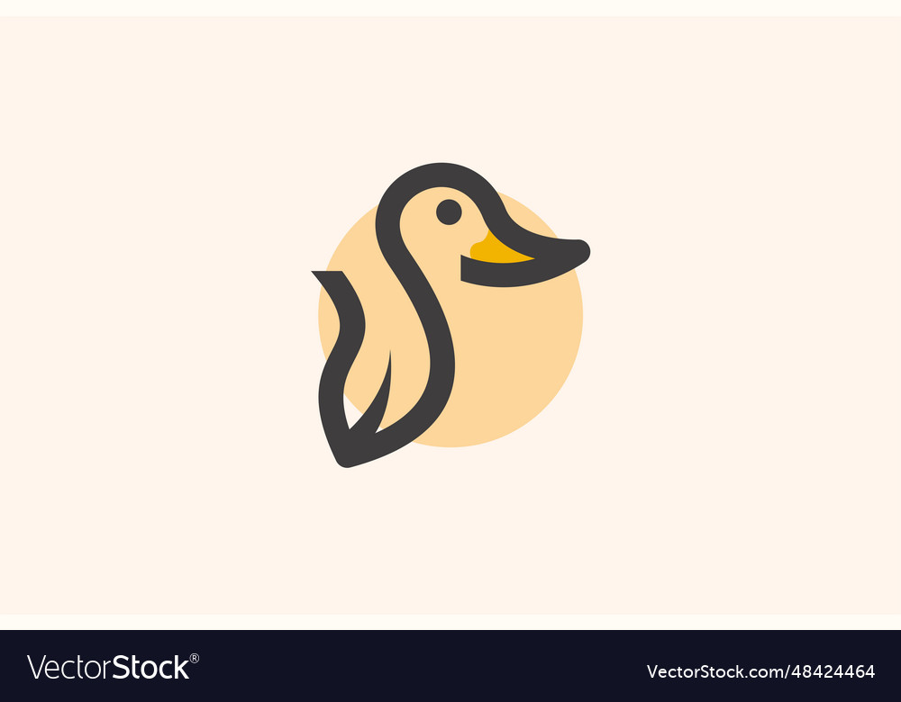 Duck lineart template logo design