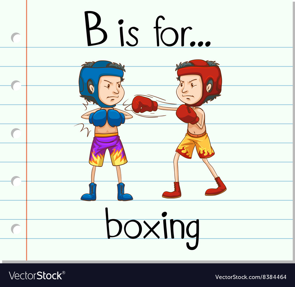 Flashcard letter b is for boxing Royalty Free Vector Image