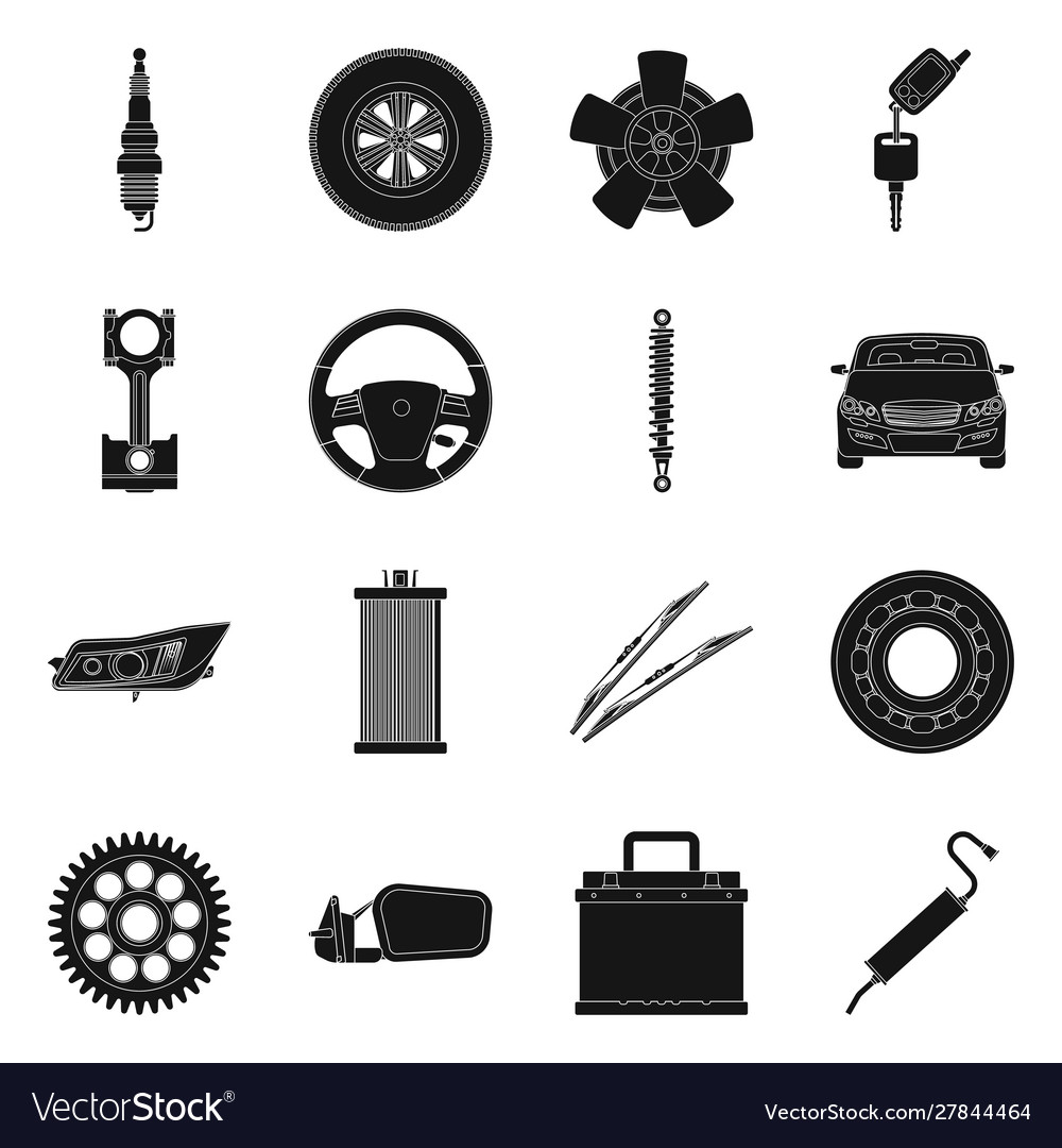 Isolated object auto and part icon collection vector image Isolated object auto and part icon collection