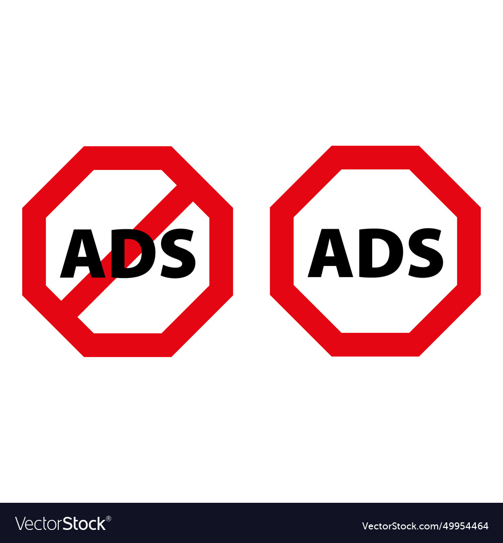 No advertisement signs ads text Royalty Free Vector Image