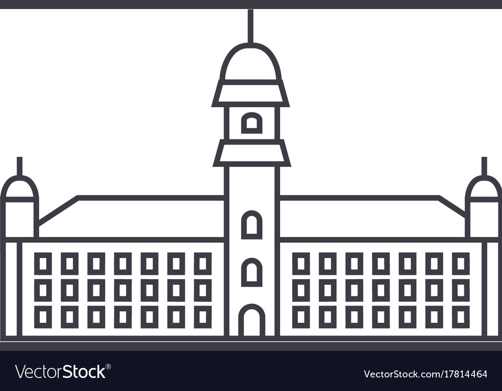 Townhall line icon sign Royalty Free Vector Image