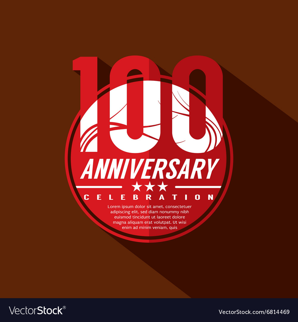 100th years anniversary celebration design Vector Image