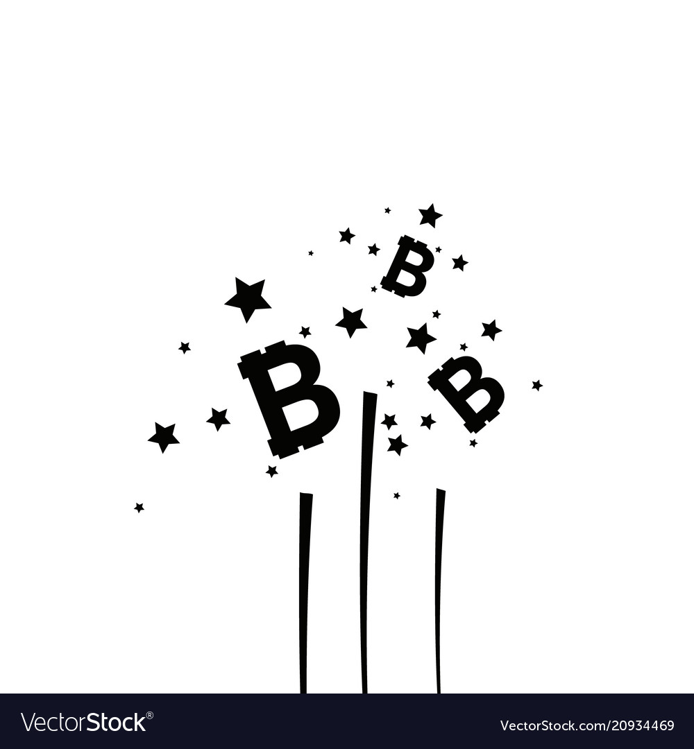 Bitcoin coin with fast speed firework abstract vector image Bitcoin coin with fast speed firework abstract
